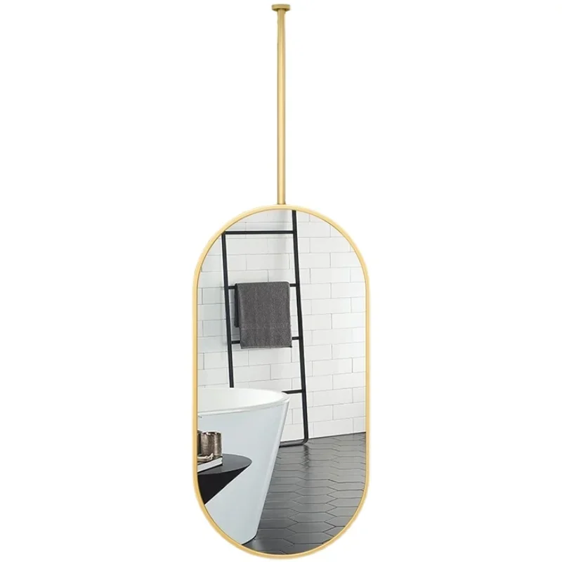 Single Pole Oval Hanging Mirror Hotel Homestay Toilet Bathroom Mirror Bathroom Wall Hanging Espejos Decorativos Home Decorations