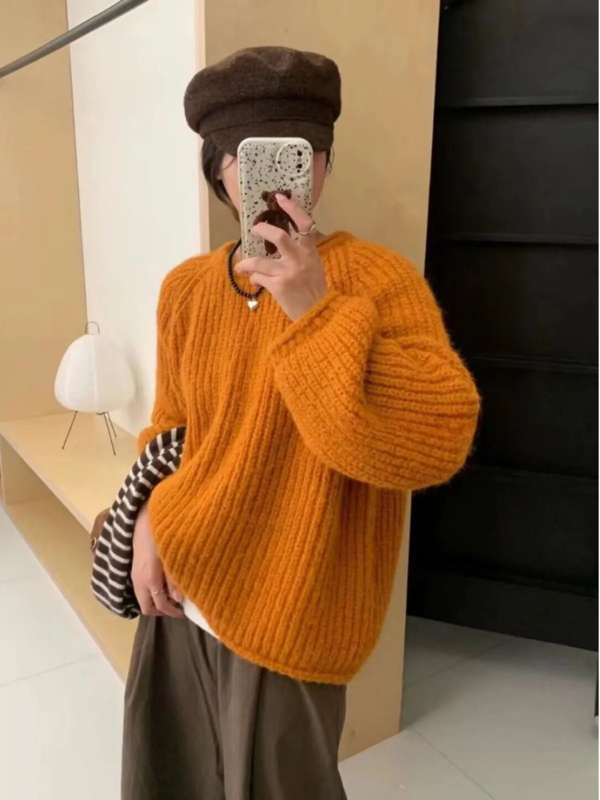 

Loose Knitted round Ne Sweater Women's Sle Sweet Lazy Faion Spring Autumn Soft Top Women's Long Sve Base Layer irt