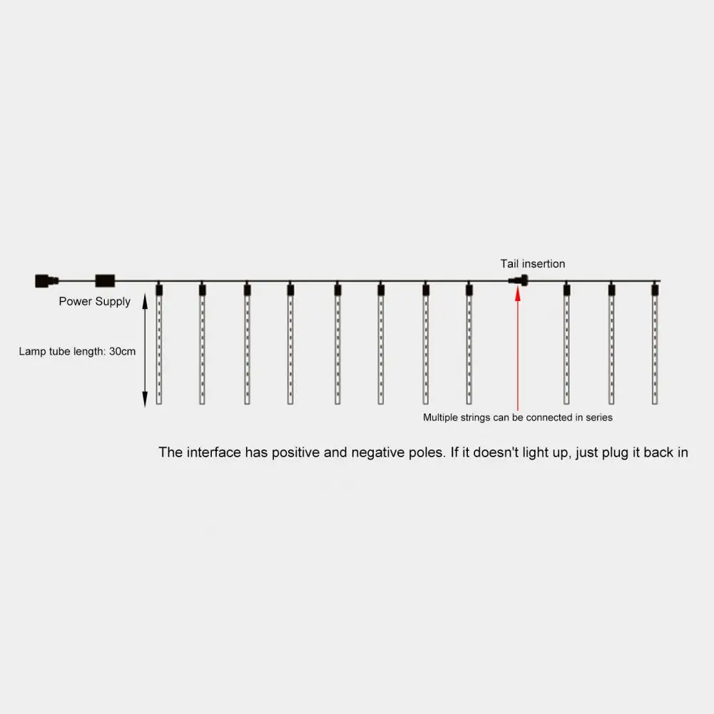 8Pcs/Set Beautiful Meteor Shower Rain Light Practical Meteor Shower Light Good Stability Eye Care