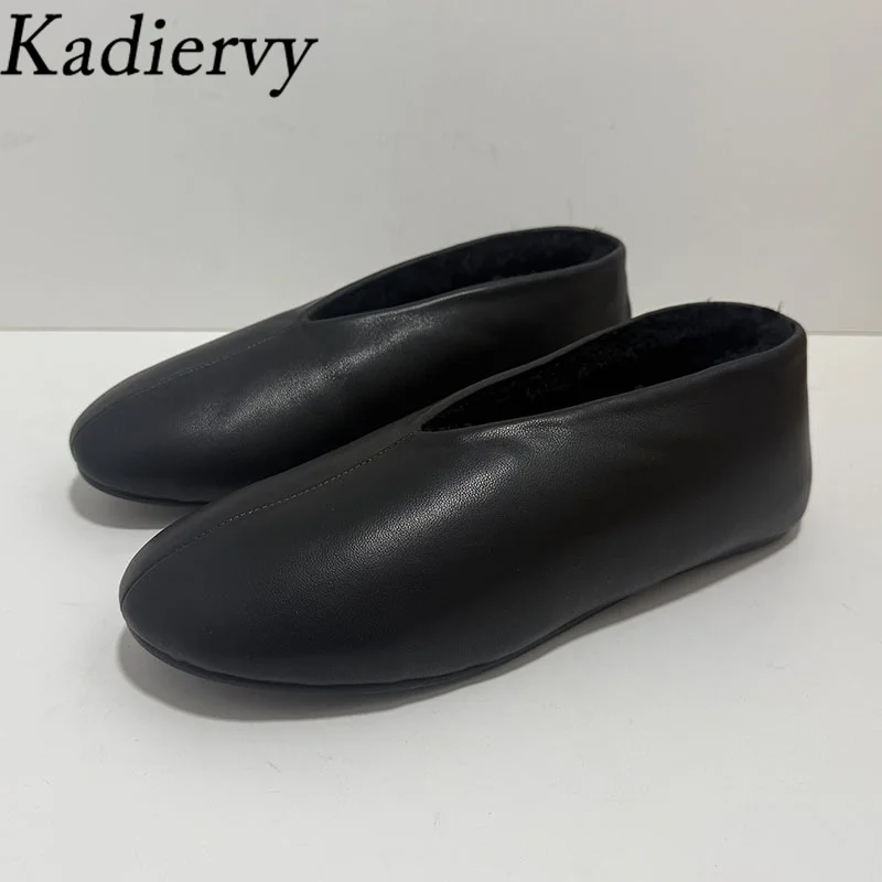 

Зимняя женская обувь из натуральной кожи, лоферы без шнуровки с круглым носком, женская повседневная удобная прогулочная обувь, шерстяные теплые короткие сапоги на плоской подошве, женские