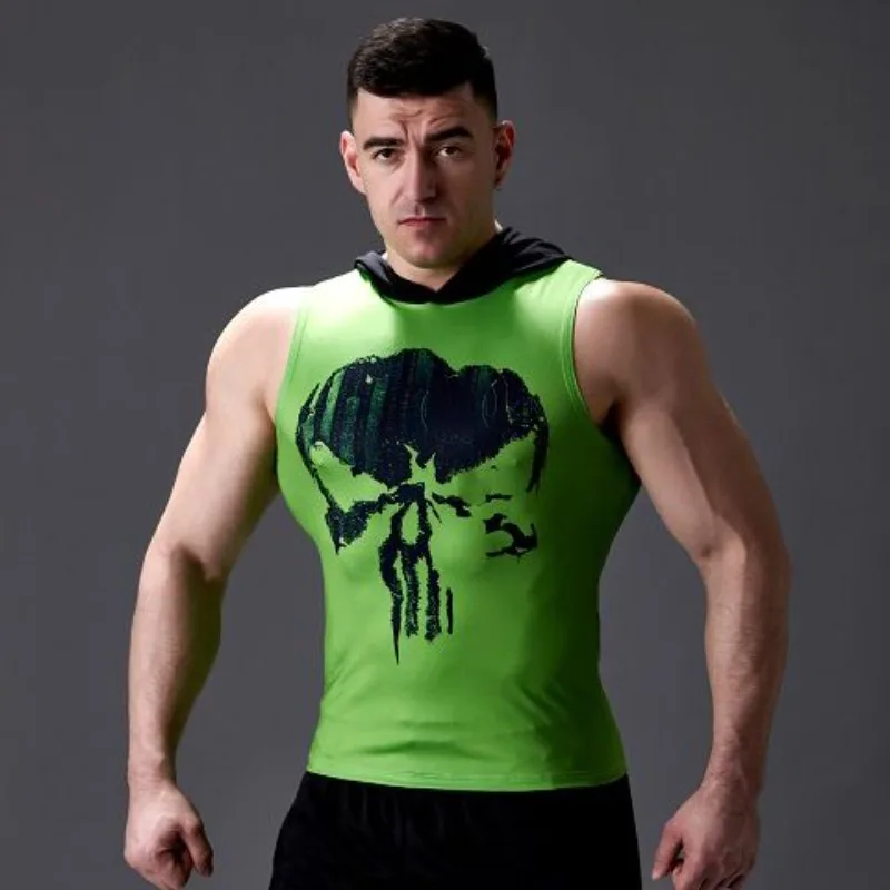 BeastKingdom باتمان سوبرمان الإبداعية مقنعين ضيق التدريب تانك الأعلى الكرتون أنيمي الطرفية اللياقة البدنية أكمام تي شيرت رياضي