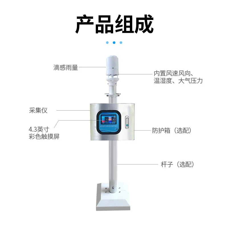 WiFi wireless weather meter outdoor temperature and humidity air pressure wind speed wind direction rainfall solar radiation