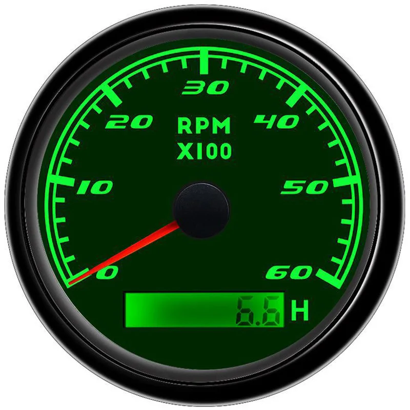 

Auto or Boat Yacht 85mm Rev Counters 0-6000RPM Tachometers 1-300 Speed Ratio RPM with Hourmeters 12v/24v 7 Kinds Backlight Color