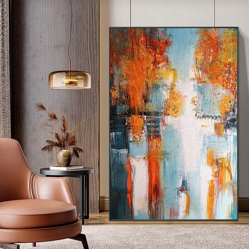 

Abstract Art Handmade Oil Painting On Canvas Modern Wall Decor Salon Hanging Picture For Living Room Porch Hotel Frameless Mural