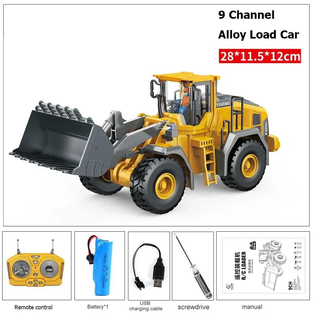 Children 2.4G Remote Control Excavator RC Model Car Toys Dump Truck Bulldozer Engineering Vehicle Christmas Birthday Gifts