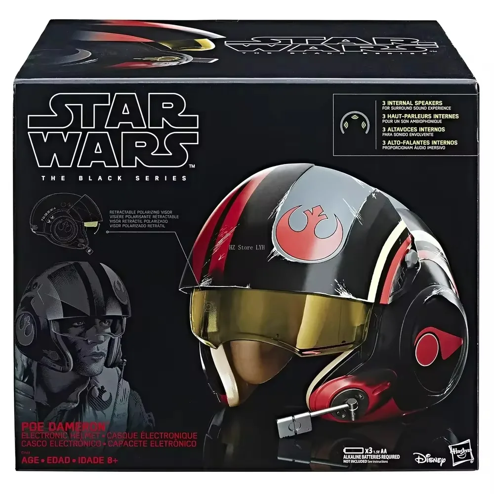 Hasbro Star Wars The Black Series Poe Dameron Casco da pilota elettronico X-Wing con visiera mobile e regalo con effetto sonoro BB-8 C1441