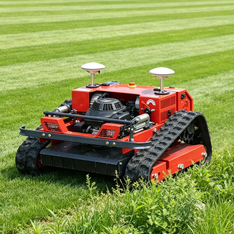 Customized All Terrain Remote Control Lawn Mower Strong Climbing Gear For Mountain Slope Villa Yard Grass Management