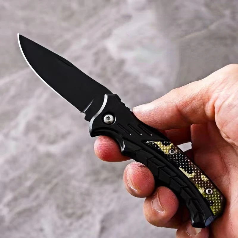 Multi functional folding knife, outdoor camping survival knife. Convenient high hardness self-defense knife, EDC, back clip