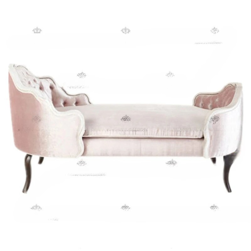 French retro fabric concubine chair, concubine couch American rural high-end concubine sofa