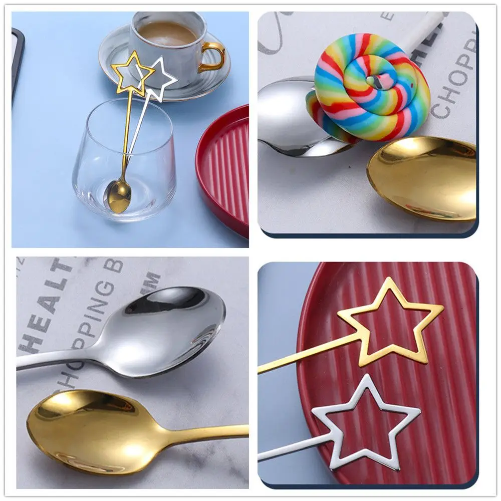 New Dessert Scoop Ice Spoon Star Coffee Spoon Stainless Steel Milk Tea Stirrer