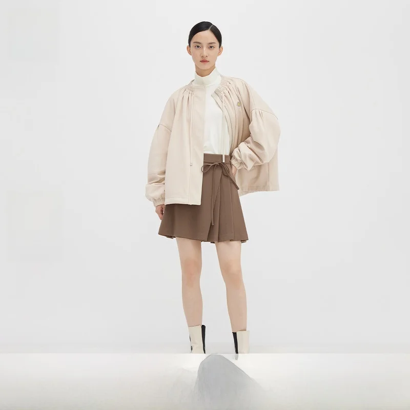 

Faionable ort Cotton Jaet женское зимнее новое дизайнерское пальто Bro Baş круглое Ne на молнии свободного покроя из смеси полиэстера