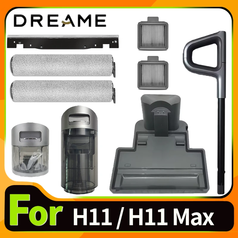 Accessoires pour aspirateur sec et humide Dreame H11 / H11 Max, rouleau de brosse de réservoir d'eau et filtre HEPA, pièces de seau de rechange