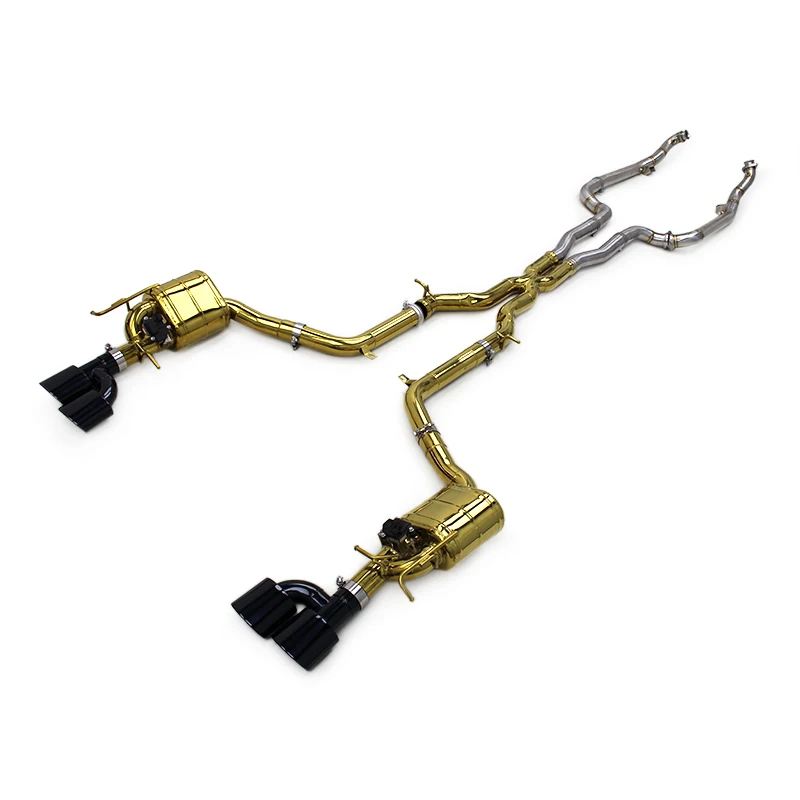 

OEM Plate Gold Full Exhaust System For Mercedes-Benz C63 AMG W204 6.2L 2011-2015 SUS304 Catback Straight Downpipe