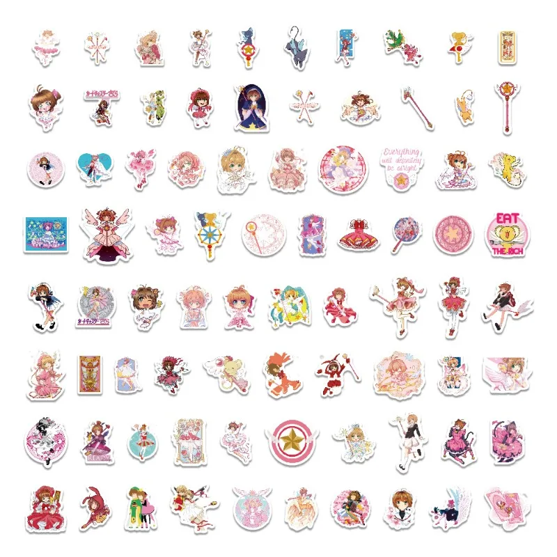 80 個の漫画アニメカードキャプターさくら ‌ クリエイティブな落書き装飾ステッカー
