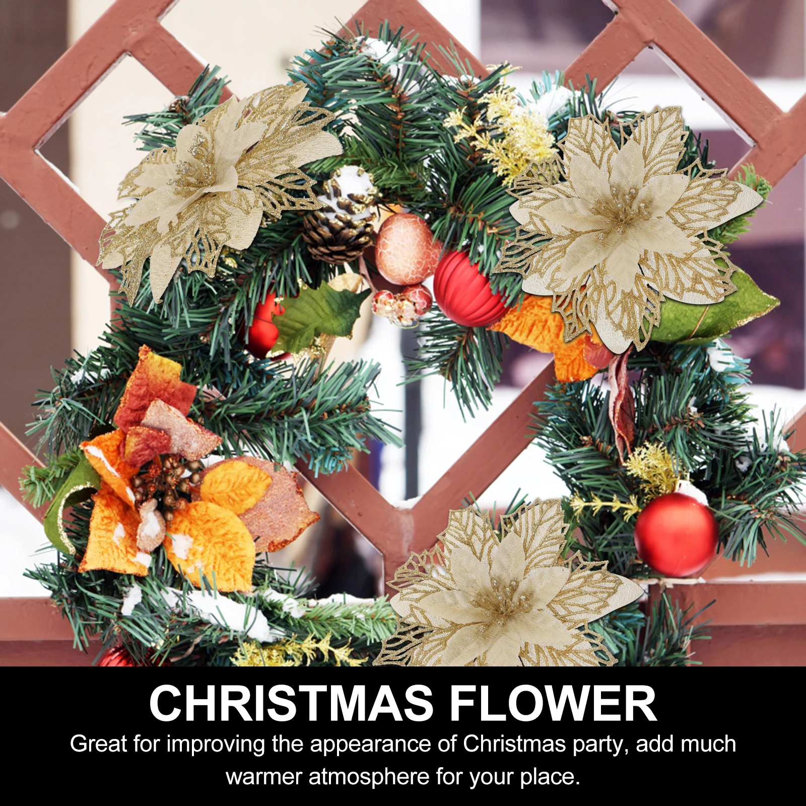 

6 Pcs Christmas Simulated Flowers Tree Flora Mini Artificial for Decorations Outdoors Holiday Wreath