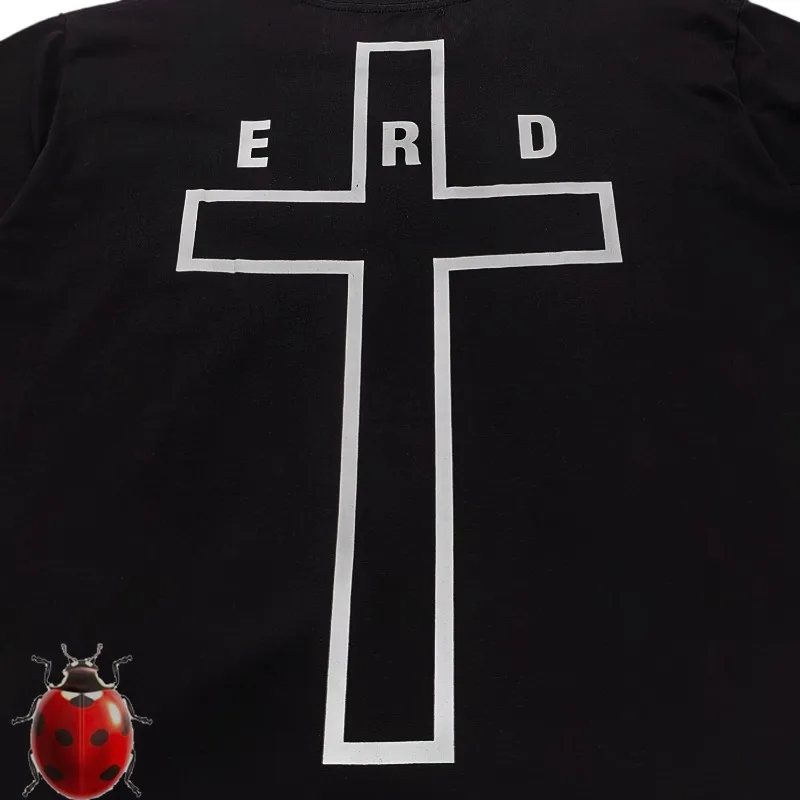 ERD Enfants Riches Deprimes Cross Logo T Shirt Men Women Chest Full Text Graphic Print High Quality Casual  T-Shirt Summer