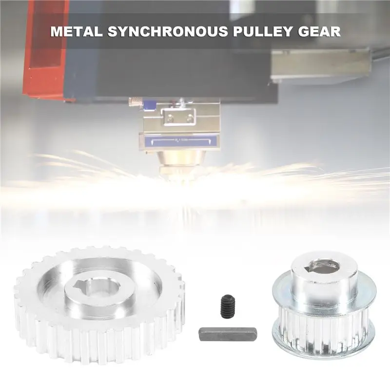 N96R 2Pcs Metal Synchronous Pulley Gear Motor Belt Gear Drive Wheel Gear S/N Cj0618 Mini Lathe Gears , Metal Cutting Machine Gea