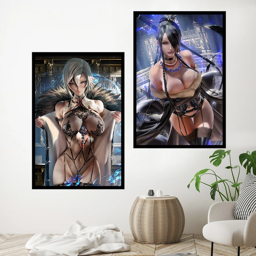 《Genshin impact》Canvas Poster Arlecchino Yelan k_son sexy HD large wall art decorative painting Home Decor Painting Custom size