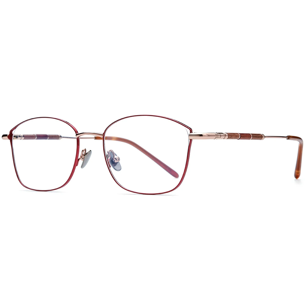 NIANZHEN Titanium Glasses Frame Sandalwood Leg Men Square Brand Design Eyeglasses Women Retro Eyewear Spectacles 625