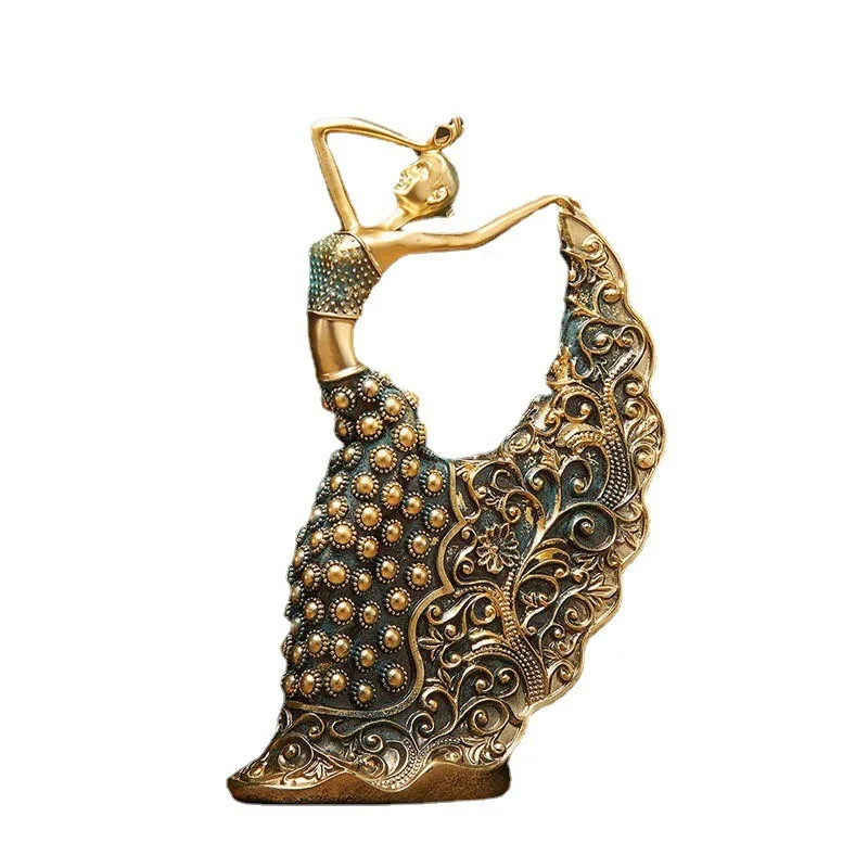 

Retro peacock dancer, artwork desktop ornaments, simple light luxury desk ornaments