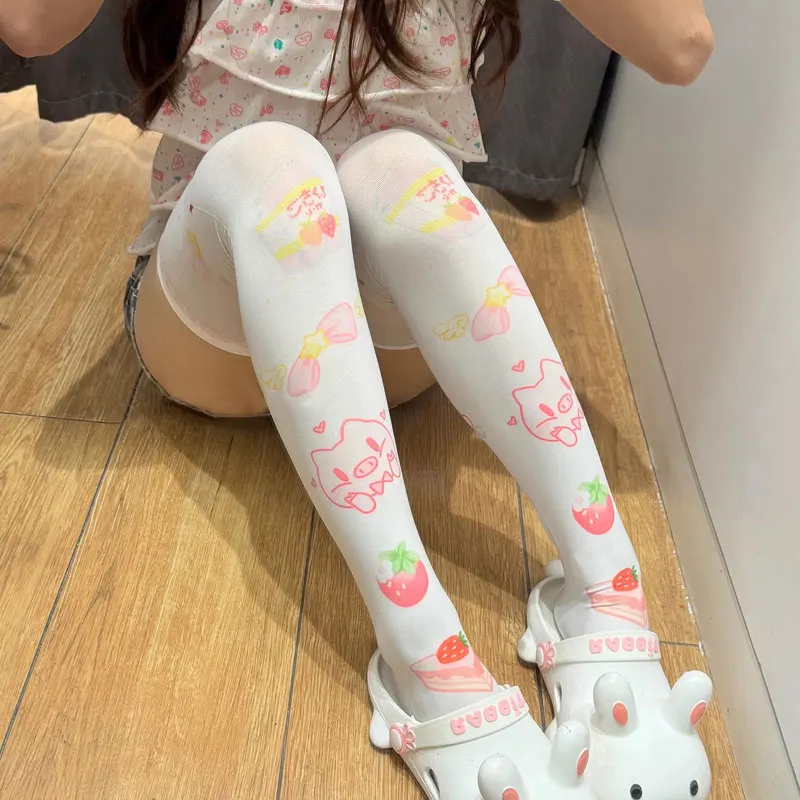 Medias japonesas Y2k Lolita para mujer, medias bonitas a media pantorrilla, calcetines por encima de la rodilla, Cosplay de Anime para niña, calcetines Kawaii de terciopelo dulce