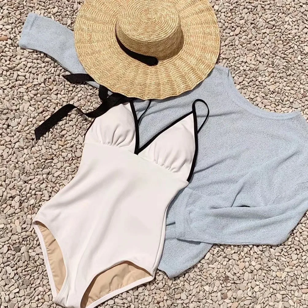 Costumi da bagno da donna 2024 Bikini da donna Costume da bagno tinta unita Backless Sexy Costume intero primavera calda Costumi da bagno M-XL