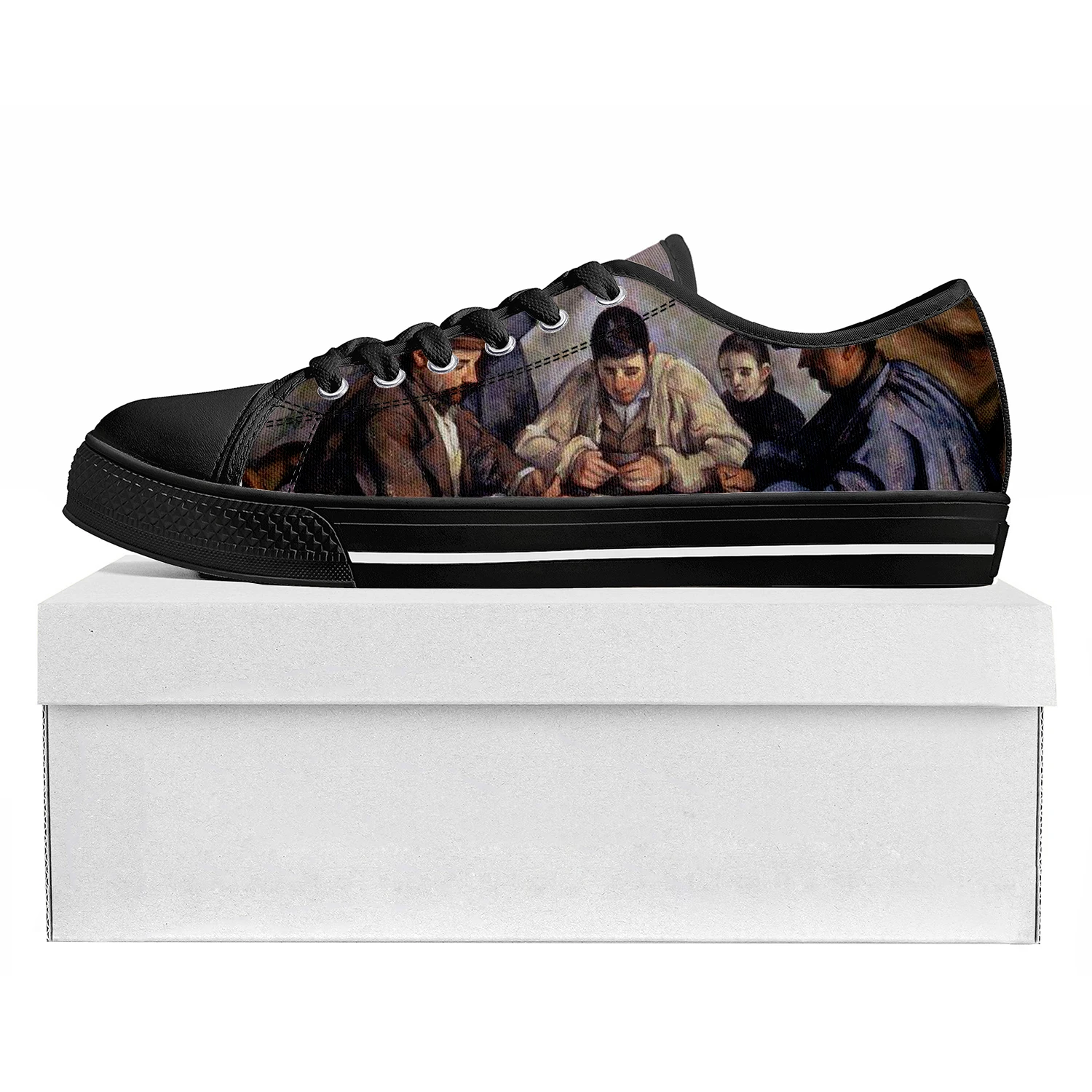 

Paul Cezanne The Card Players Low Top Sneakers Mens Womens Teenager High Quality Sneaker Canvas Casual Couple Customize Shoe