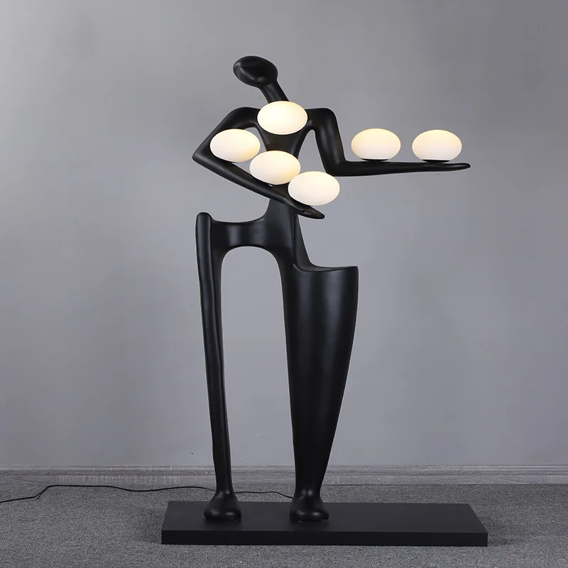 

Nordic creativity, humanoid art sculpture, ball-holding floor lamp, ornament lamp