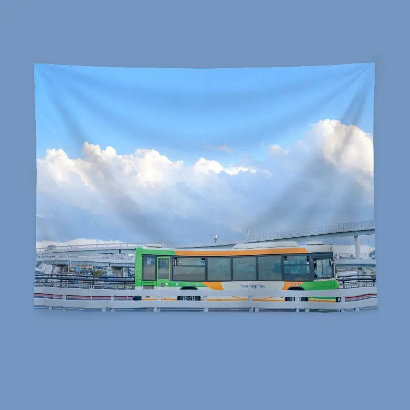 VIKAMA Japanese Fuji Mountain Town Street View Hanging Cloth Japanese Fuji Tapestry Living Room Background Wall Room Decoration