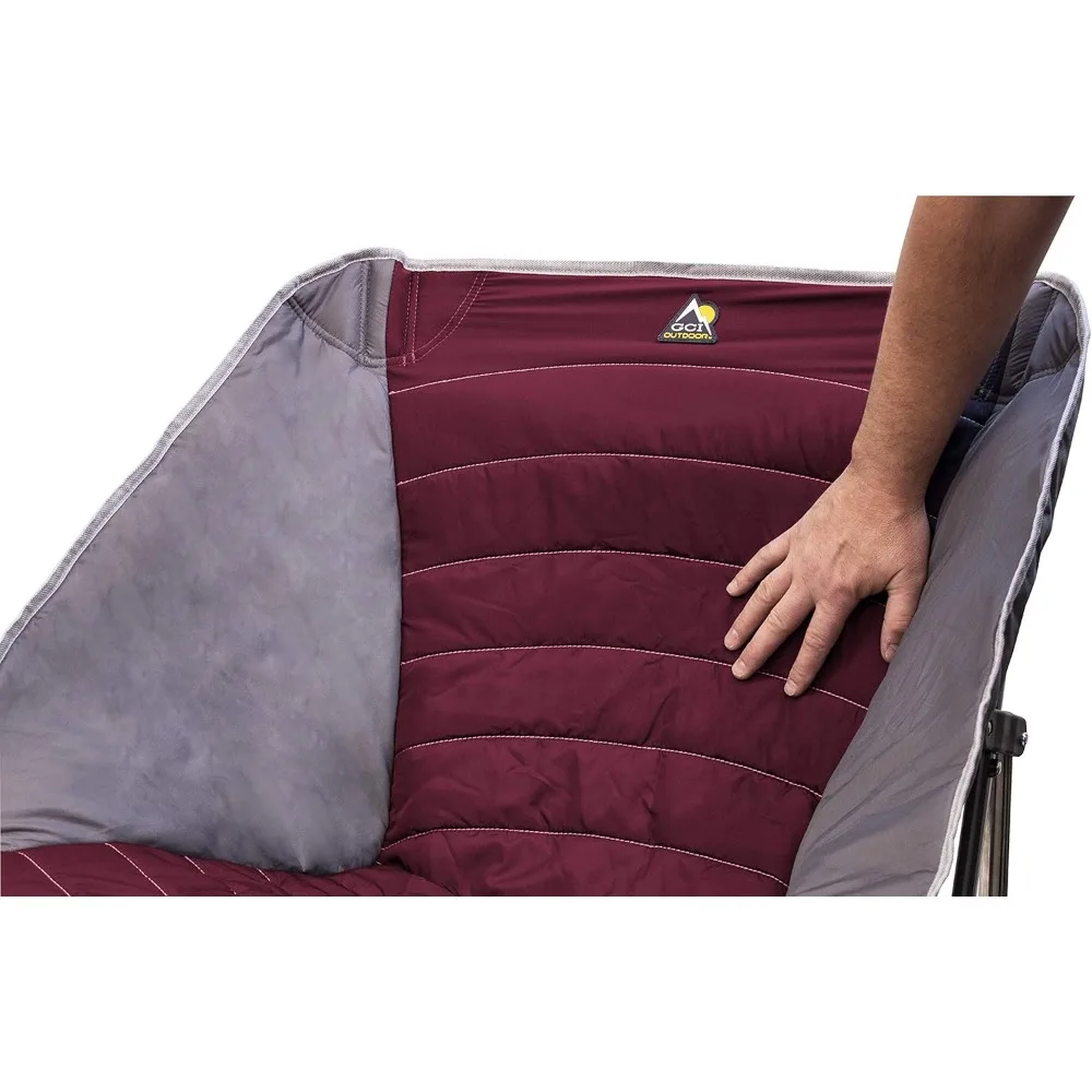 كرسي هزاز محمول للاسترخاء والتخييم في الهواء الطلق، GCI Outdoor MaxRelax Pod، أحمر