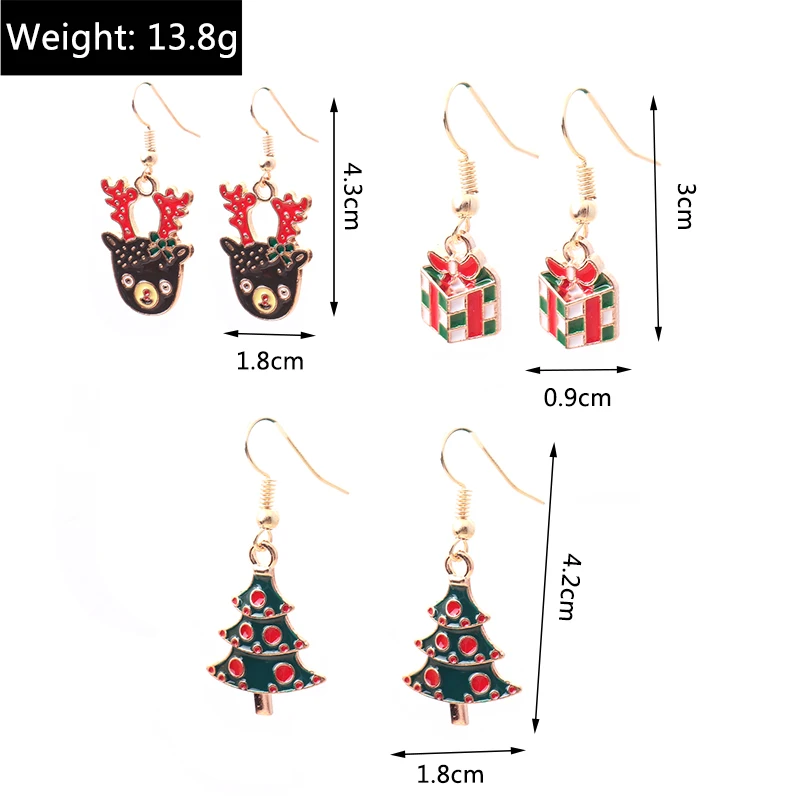 Modische Weihnachts-Ohrringe für Damen, Weihnachtsbaum-Hängeohrringe, Mädchen-Neujahrsfest-Schmuck, Geschenke – Detail 29