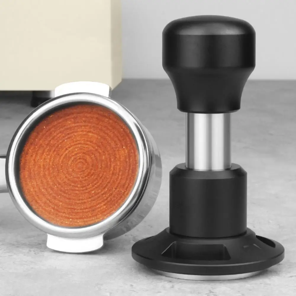 58.5mm 53mm 51mm Espresso Tamper Ripple Base Constant Pressure Spring Loaded Coffee Tamper Stainless Steel Coffee Impact Tamper