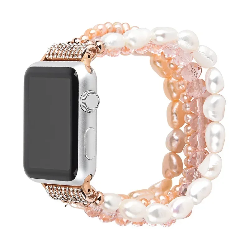 Pearl Strap for Apple Watch 8 7 Ultra Band 49mm 41mm 45mm Jewelry Crystal for IWatch Series 40mm 42mm 38mm 44mm Diamond Woman