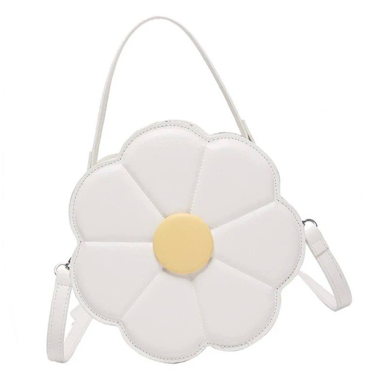 Trendy Flower Shaped PU Leather Crossbody Bag With Adjustable Strap Shoulder Bag