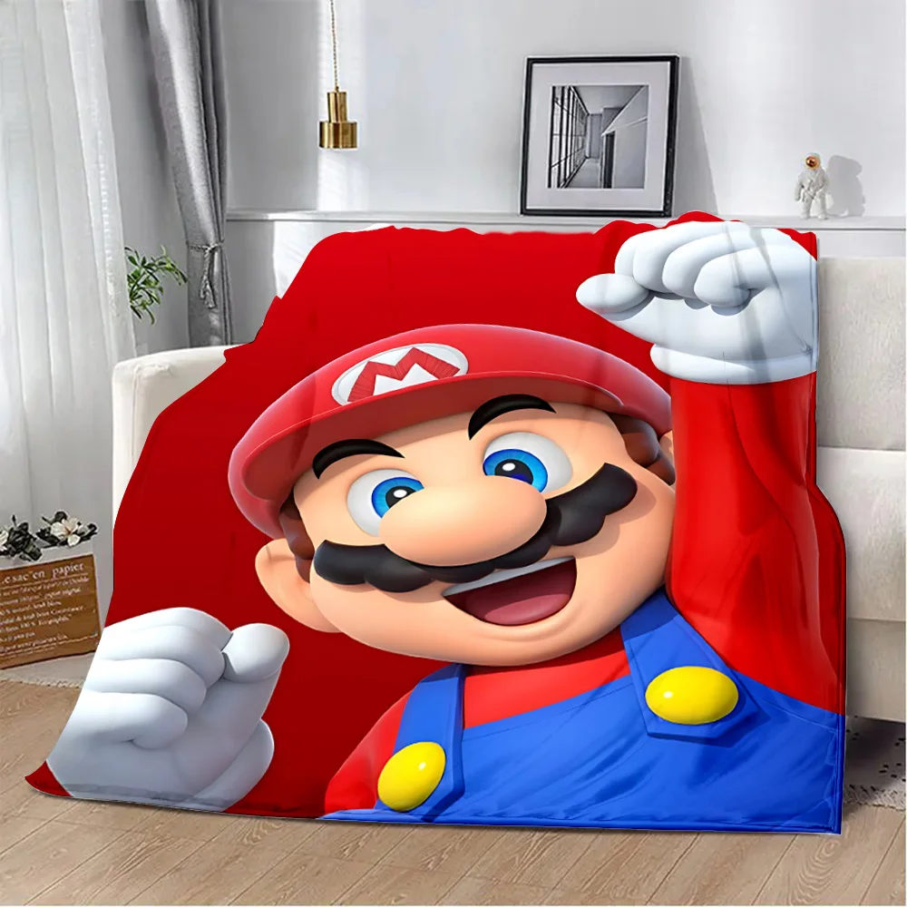 Cartoon Game Super Printed Blanket Picnic Blankets Warm Blanket Soft and M-Marios Comfortable Blanket Home Travel Birthday Gift