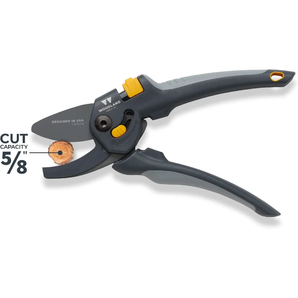 Tijeras de podar para yunque de alta resistencia – Capacidad de corte de 5/8", hoja de alto carbono, resorte interno, agarre ajustable – GardenPrunerforDryBranches