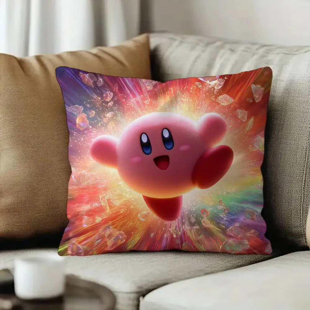 Hot Lovely K-Kirbies Anime Decorative Room Aesthetics Pillow Case Home Decor Bedroom Sofa Bed Couch Pillow Cover 45x45 view 6