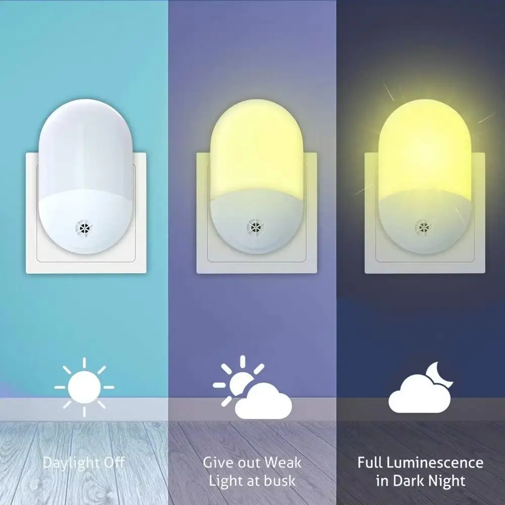 With Smart Sensors LED Plug-in Night Light ABS UK Plug Baby Eye Sleep Light Gentle Illumination Adjustable LED Sensor Light