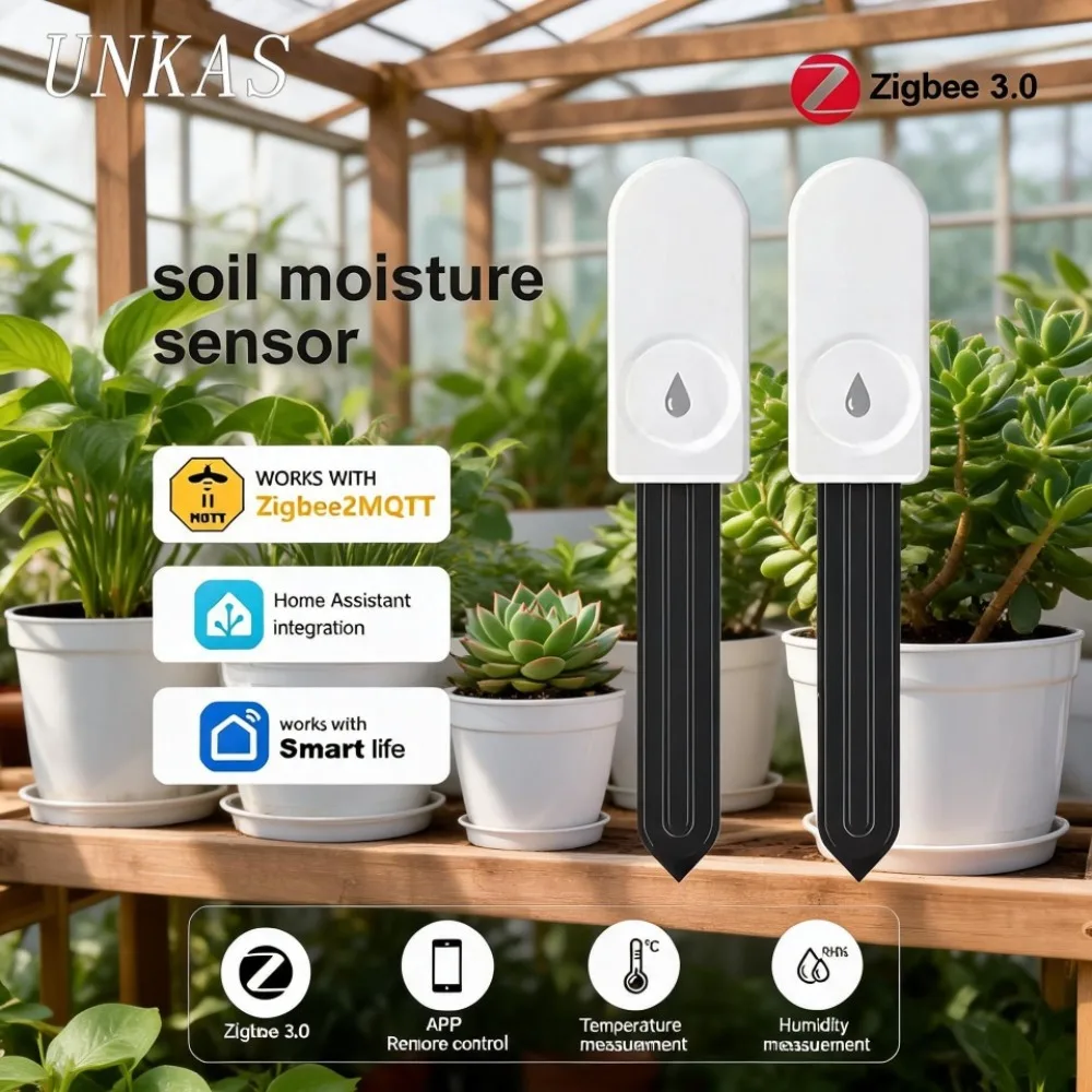 ZigBee 3.0 Soil Monitor Sensor Hygrometer Convenient Gardening Tool Soil Moisture Tester Humidity Meter Farm Lawn Plants Flower
