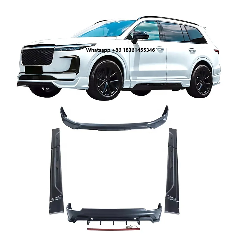 

For LEADING One Car 2021Splitter Style Side Skirts Front Rear Diffuser Lip with Brake Light Car Body Kits