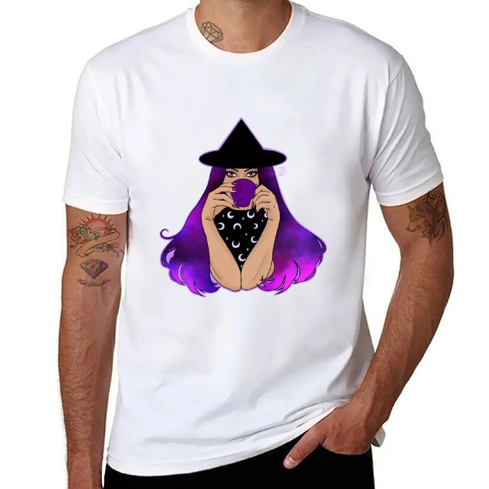 

Amethyst Tea Witch T-Shirt t shirts for man pack cotton anime t shirts oversize man t shirt graphic T-shirt
