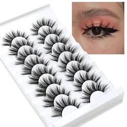 5/8 pares de pestañas postizas de visón sintético, pestañas postizas naturales esponjosas, maquillaje espectacular 3D, pestañas reutilizables hechas a mano, venta al por mayor