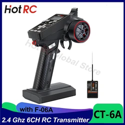 NEWEST HOTRC CT-6A 2.4GHz 6CH 6 Channels One-handed Control Radio Transmitter 300m Distance For RC Toy Car Boat Drone Parts