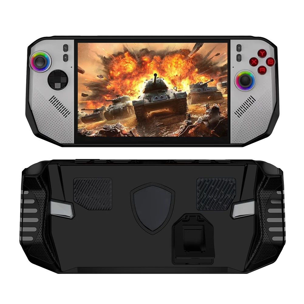 حافظة قابلة للإرساء من مادة البولي يوريثان غطاء مقبض مقاوم للصدمات غطاء حماية مضاد للانزلاق مع مبطن مريح لـ MSI CLAW 8 Ryzen Edition 2025