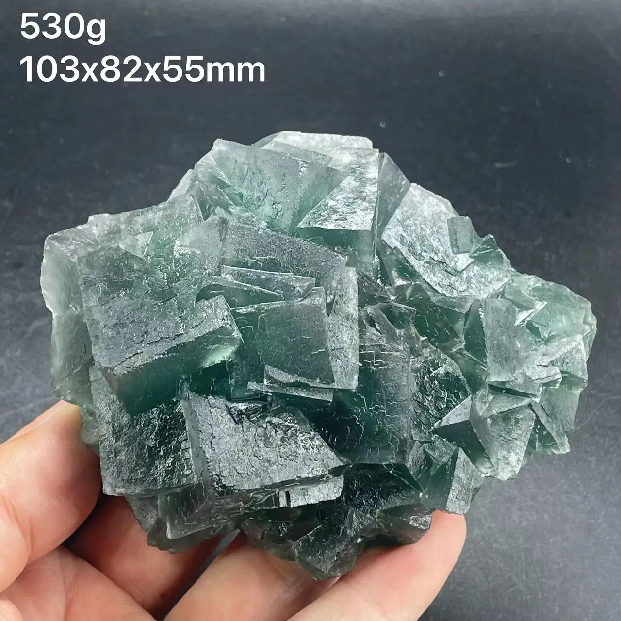 

The new 100% natural green fluorite cube dark green mineral crystal healer's mood comes from Chenzhou