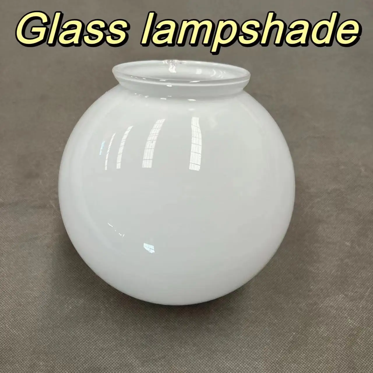 Shiny White Glass Lamp Shade Replacement D15cm Opening Globe Glossy Lampshade Spare Parts for Lamp Light Cover