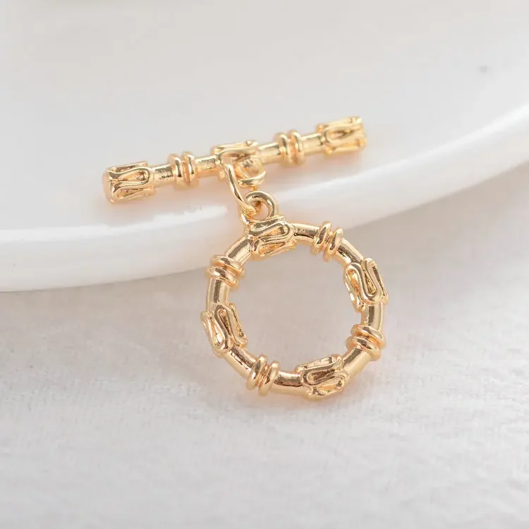 14K Gold Color Brass O Toggle Clasps Bracelet Necklace Connect Clasps Jewelry Making Supplies Necklace Diy Findings Accessories