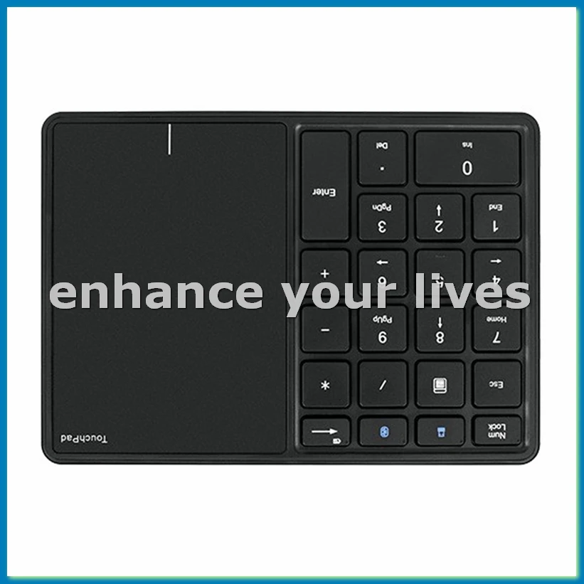 Bluetooth Numeric Keyboard with Touchpad Rechargeable USB Wireless Numeric Keyboard for Android, , IOS-VVNB