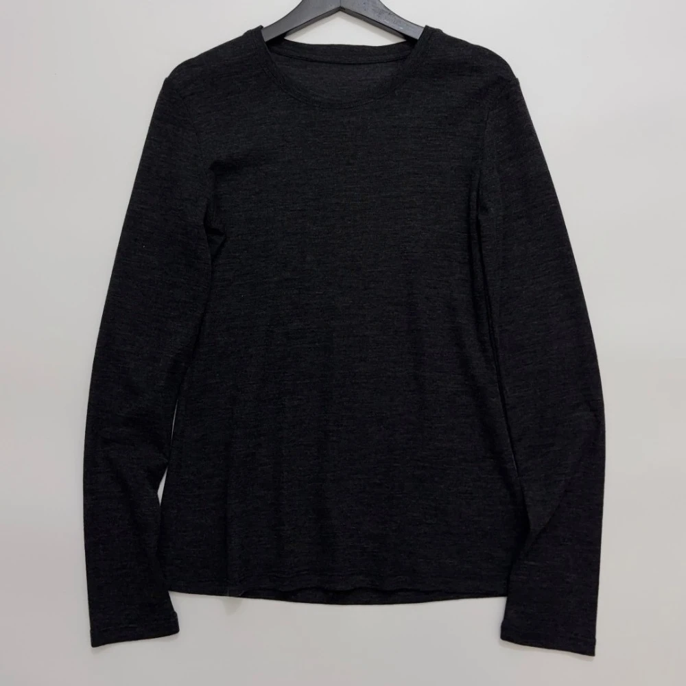 High End Solid Color Simple 100% Wool Slim-fit Pullover Top