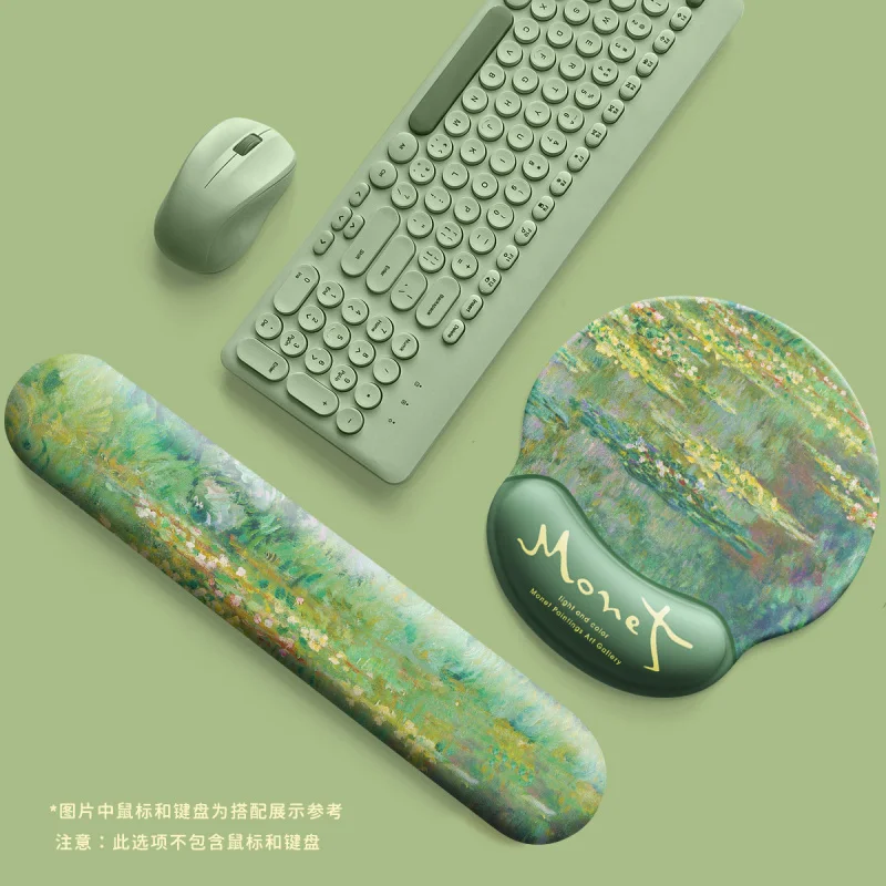 

Подставка для рук с изображением водяной лилии Моне, коврик для мыши, защита для запястья, поддержка ладони, поддержка запястья, поддержка клавиатуры, память из хлопка